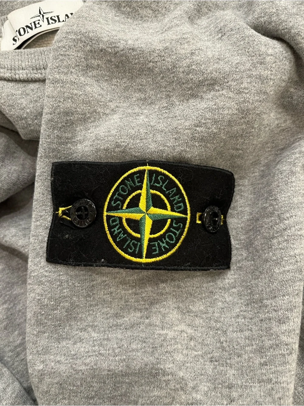 Stone Island Compass-badge Cotton Sweatshirt Grey Crewneck - Picture 6 of 9